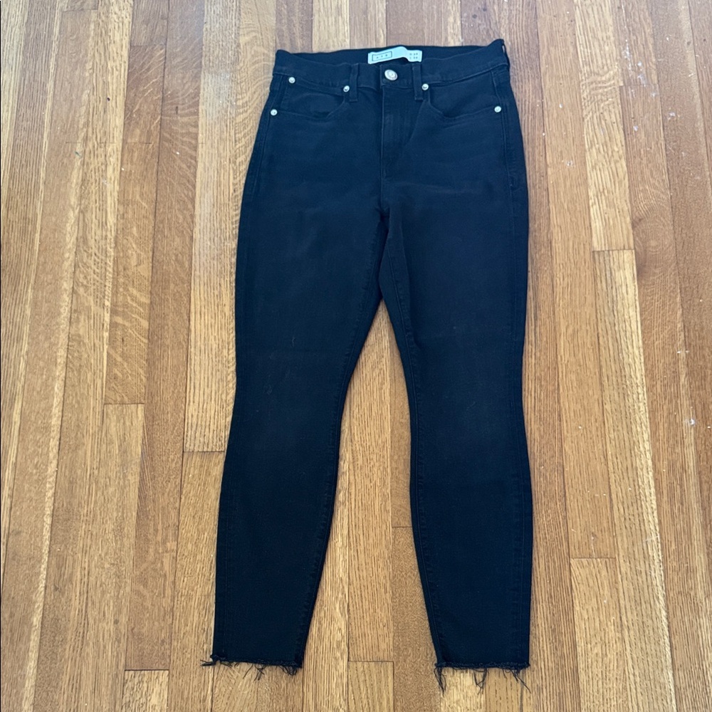 AYR The Chiller Black Jeans Size 29 Stretchy Skinny Frayed Legs High Waisted